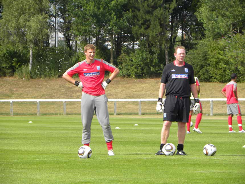 Declan Rudd and goalkeeping coach Billy Stewart.